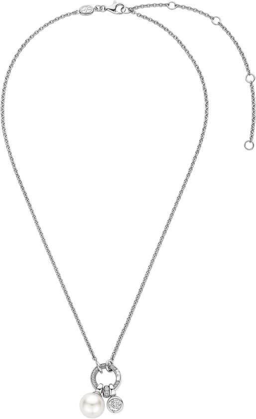 Ti Sento Ti Sento Collier 34113PW/42 Zilver Anker met Parel Hanger en Zirkonia 38-48cm Zilver