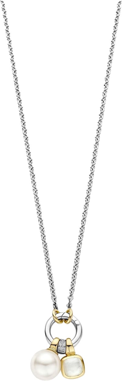Ti Sento Ti Sento Collier 34114YP/42 Zilver Bi-color met Parel Maat 38-48cm Zilver