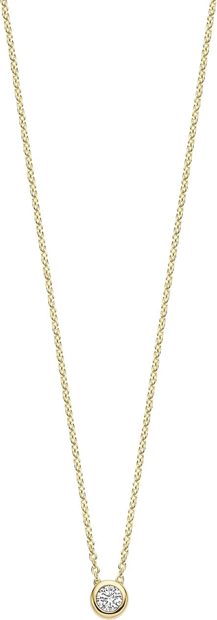 Ti Sento Collier 34124ZY/42 Zilver met 14k Geelgouden Plating met Zirkonia 42cm Goud
