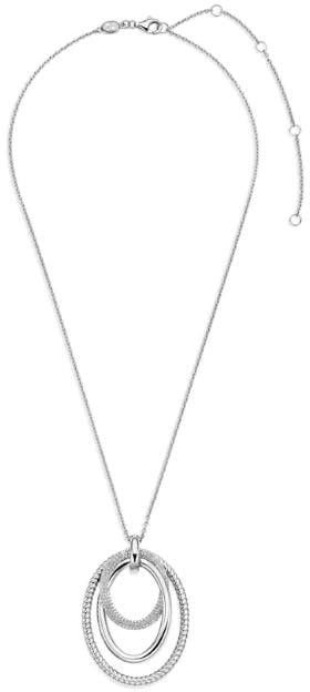 Ti Sento Collier 34127ZI/40 Zilver met Drie Ovale Ringen et Zirkonia 40-50cm Zilver