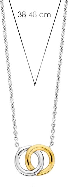 Ti Sento Ti Sento Collier 3822SY/48 Zilver Bi-color Twee Ringen 38-48cm Divers