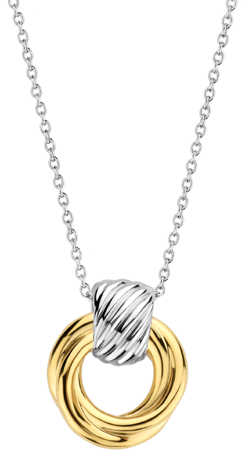 Ti Sento Ti Sento collier 3973SY/42 Collier zilver met bi colour vergulde hanger Divers