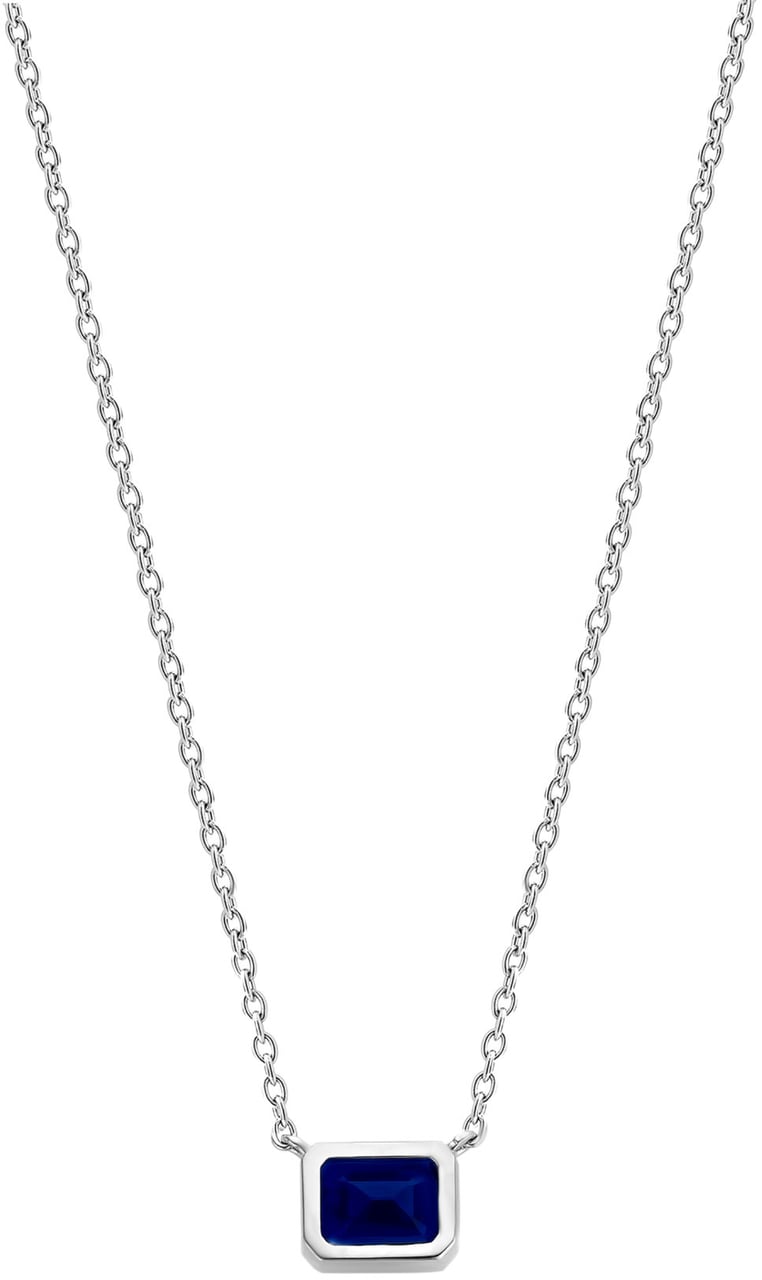 Ti Sento Ti Sento 3998BY/42 collier in 925 ilver met idem hanger goldplated met blauwe saffier look Divers