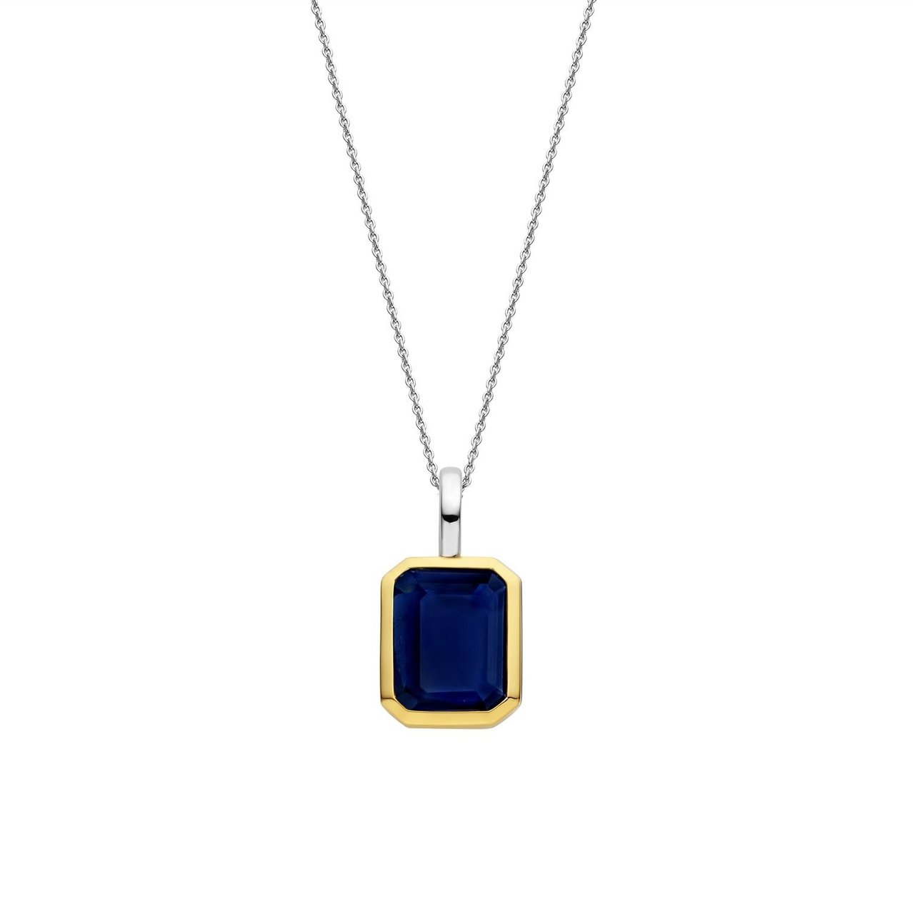 Ti Sento Ti Sento Collier 6817BY Zilver collier met blauwe steen in vergulde bedel Divers