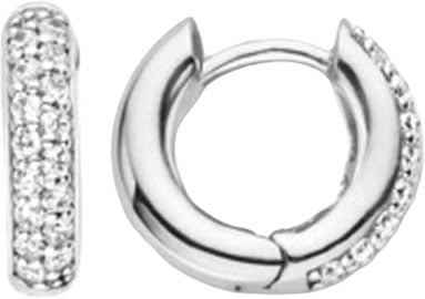 Ti Sento Oorbellen 7210ZI ZIlver Gerhodineerd met Zirkonia 14mm Zilver