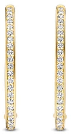 Ti Sento Oorbellen 7789ZY Zilver met Geelgouden Plating en Zirkonia 19.5x25mm Goud