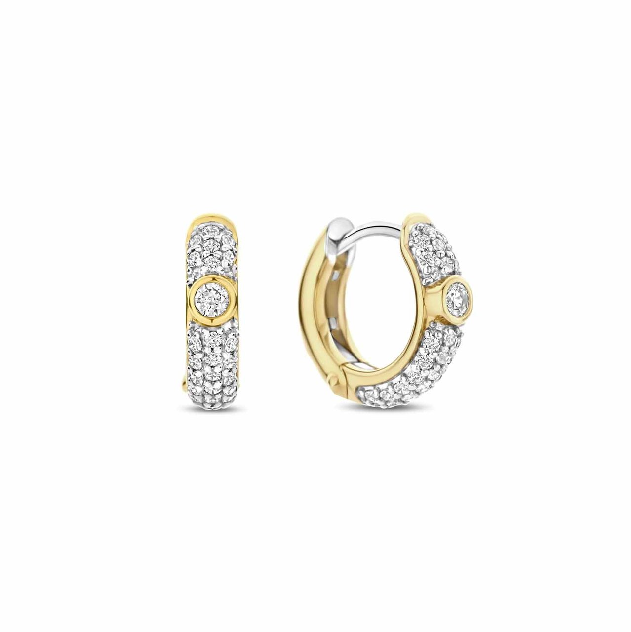 Ti Sento Ti Sento Oorbellen 78019ZY Zilver 14k Gold Plated met Zirkonia Goud