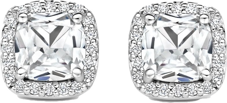 Ti Sento Ti Sento Oorbellen 78029ZI Zilver Vierkante Oorstekers met Zirkonia Zilver