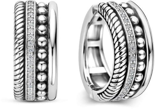 Ti Sento Oorbellen 78059ZI Zilver met Zirkonia 8,5mm x 19mm Zilver
