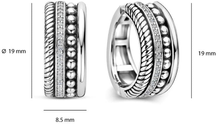 Ti Sento Oorbellen 78059ZI Zilver met Zirkonia 8,5mm x 19mm Zilver