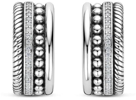 Ti Sento Oorbellen 78059ZI Zilver met Zirkonia 8,5mm x 19mm Zilver