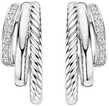 Ti Sento Oorbellen 78068ZI Zilver met Zirkonia 17.5mm Zilver