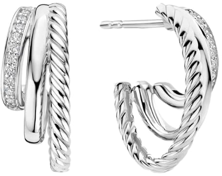 Ti Sento Oorbellen 78068ZI Zilver met Zirkonia 17.5mm Zilver