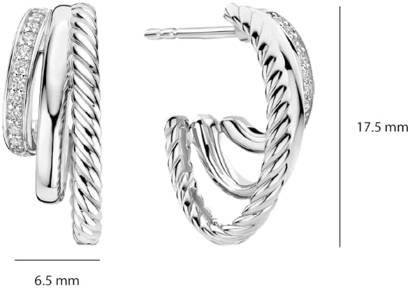 Ti Sento Oorbellen 78068ZI Zilver met Zirkonia 17.5mm Zilver