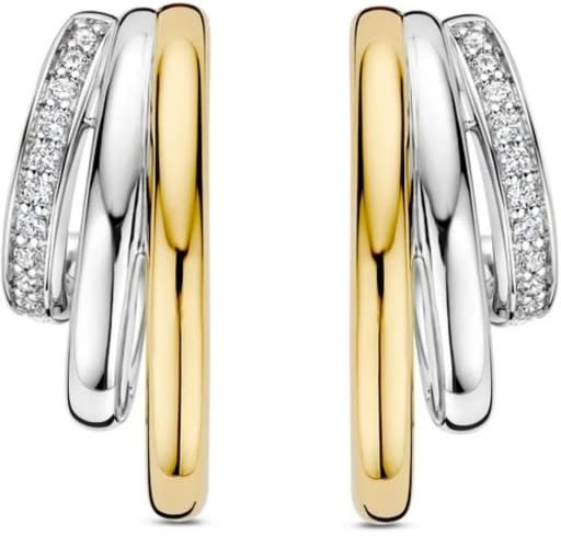 Ti Sento Ti Sento Oorbellen 78068ZY Zilver met 14k Geelgouden Plating Divers