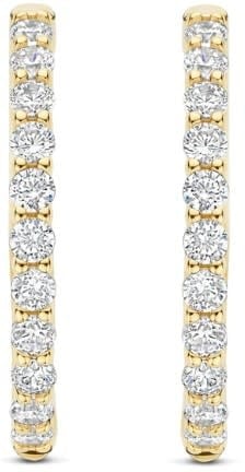 Ti Sento Oorbellen 78077ZY Zilver met Geelgouden Plating met Zirkonia 21.5mm Goud