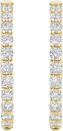 Ti Sento Oorbellen 78077ZY Zilver met Geelgouden Plating met Zirkonia 21.5mm Goud