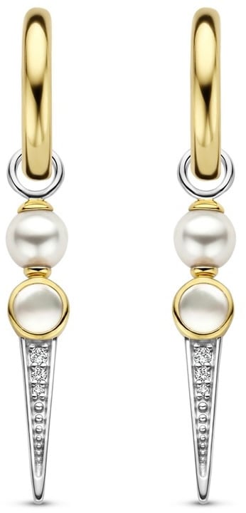 Ti Sento Ti Sento Oorbellen 7933YP Zilver Bi-color met Parelbedel Goud
