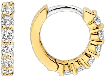 Ti Sento Ti Sento Oorbellen 7956ZY Zilver met Goude Plating en Zirkonia 12mm Goud