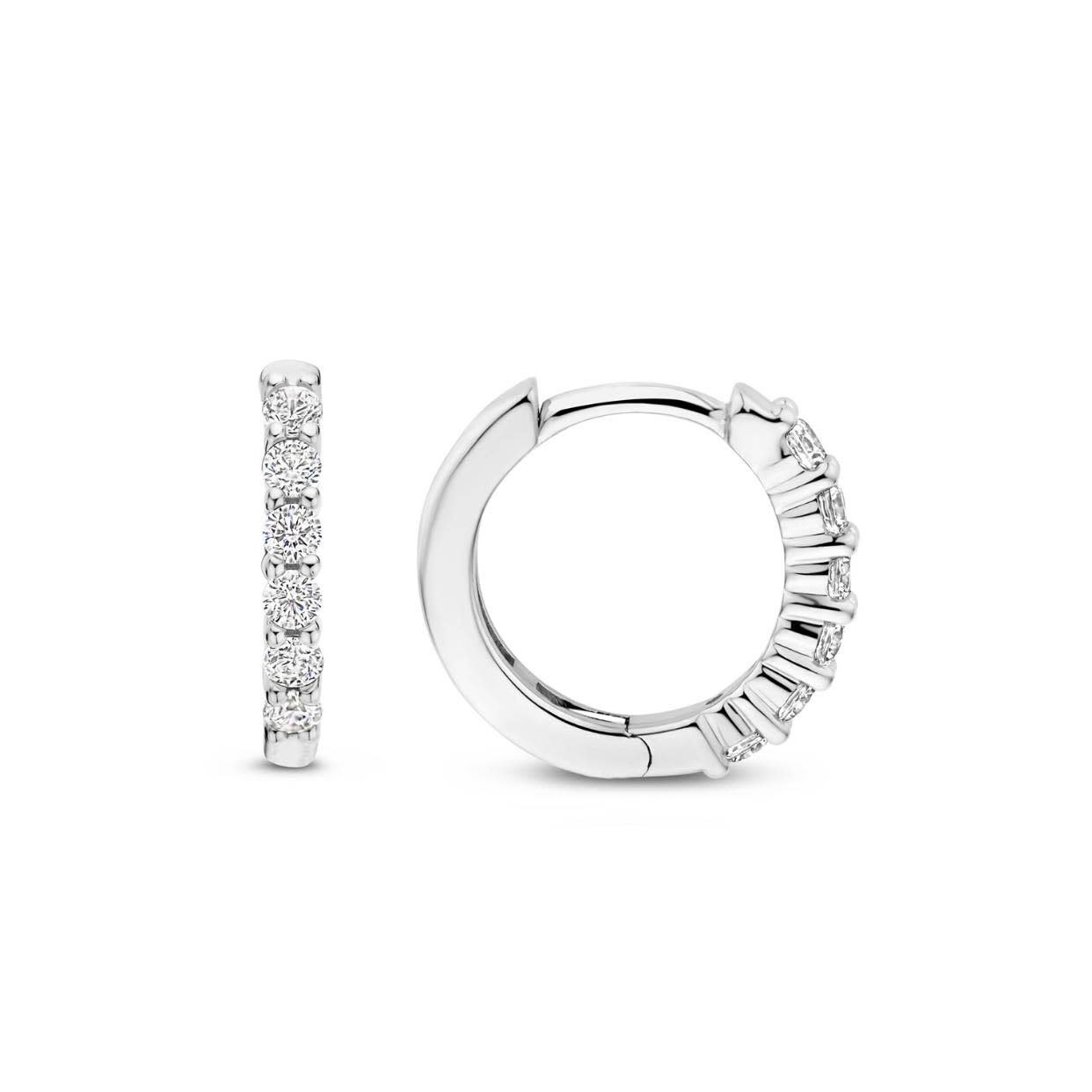 Ti Sento Ti Sento Oorbellen 7957ZI Zilver Gerhodineerd met Zirkonia 14mm Divers