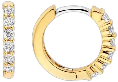 Ti Sento Ti Sento Oorbellen 7957ZY Zilver met Gouden Plating en Zirkonia 14mm Goud