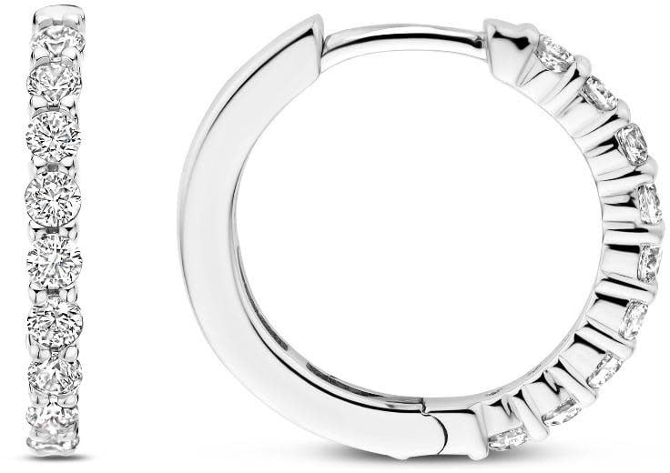 Ti Sento Ti Sento Oorbellen 7958ZI Zilver Gerhodineerd met Zirkonia 18mm Zilver