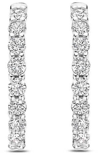 Ti Sento Ti Sento Oorbellen 7958ZI Zilver Gerhodineerd met Zirkonia 18mm Zilver
