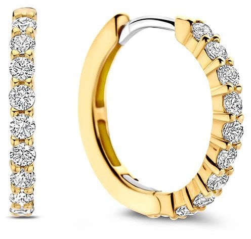 Ti Sento Ti Sento Oorbellen 7958ZY Zilver met Geelgouden Plating met Zirkonia Goud