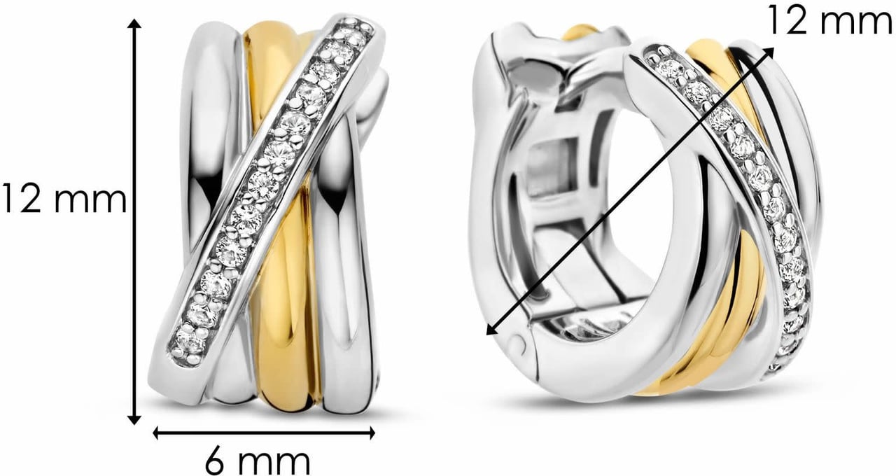 Ti Sento Ti Sento Oorbellen 7960ZY oorringen multi ringen verguld met zirkonia's Divers