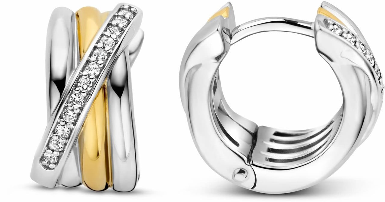Ti Sento Ti Sento Oorbellen 7960ZY oorringen multi ringen verguld met zirkonia's Divers