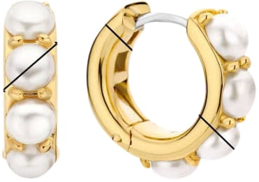 Ti Sento Ti Sento Oorbellen 7962YP Zilver met Goude Plating en Parels 16mm Divers