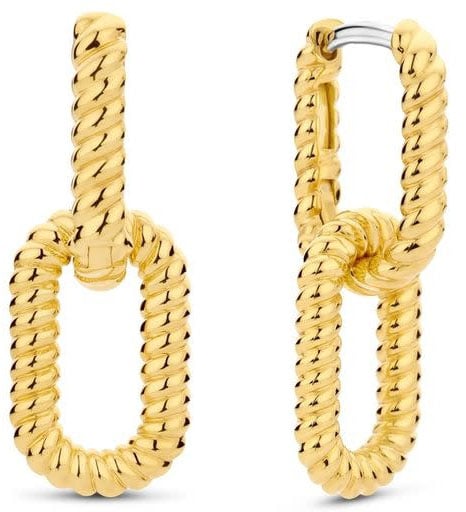 Ti Sento Ti Sento Oorbellen 7963SY Zilver met Goude Plating en Ovale Gedraaide Motief Divers