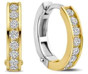Ti Sento Ti Sento Oorbellen 7973ZY Zilver met Geelgouden plating en Zirkonia Goud