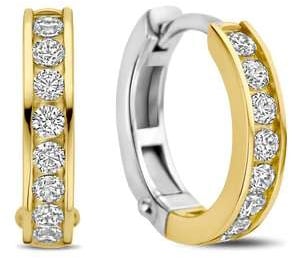 Ti Sento Ti Sento Oorbellen 7973ZY Zilver met Geelgouden plating en Zirkonia Divers
