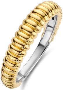 Ti Sento Ti Sento Ring 12218SY/54 Zilver met Geelgoude Plating Ribbel Goud