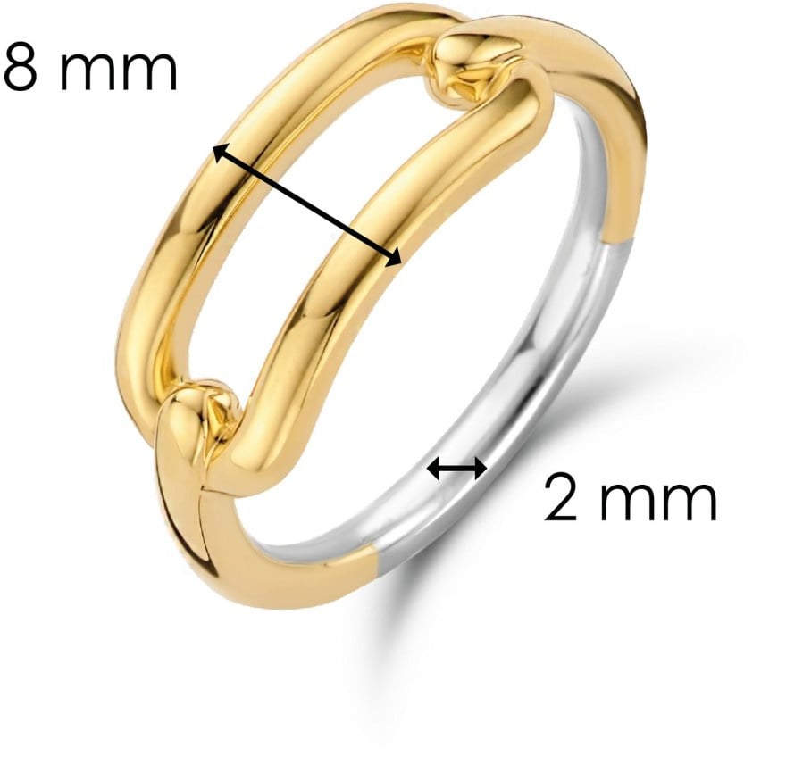 Ti Sento Ti Sento ring 12229SY/54 zilver geelgoud plated link Goud