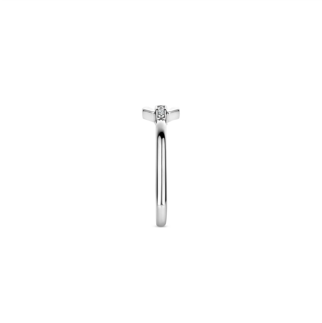 Ti Sento TI SENTO ring 12300ZI/56 zilveren ring met schakel en zirkonia Zilver