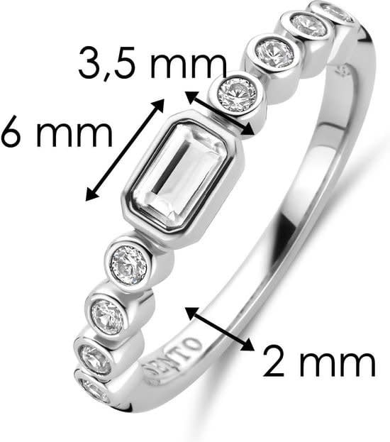 Ti Sento Ti Sento Ring 12340ZI/54 met Baquet geslepen Zirkonia Maat 54 Zilver
