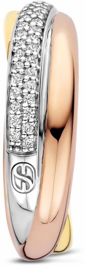 Ti Sento Ti Sento Ring 12343ZT/56 Zilver met Tricolor PLating met Zirkonia Maat 56 Divers