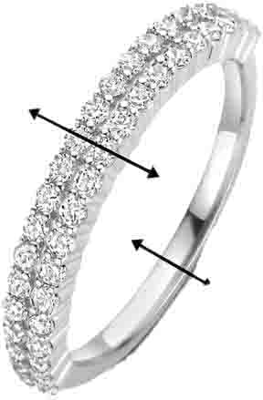 Ti Sento Ti Sento Ring 12366ZI/54 Zilver met twee banen Zirkonia Maat 54 Zilver