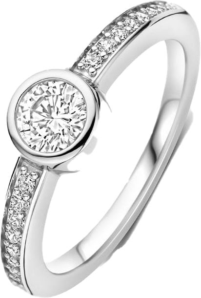 Ti Sento Ti Sento Ring 12390ZI/56 Zilver Pave met Briljant Geslepen Stenen Maat 56 Zilver