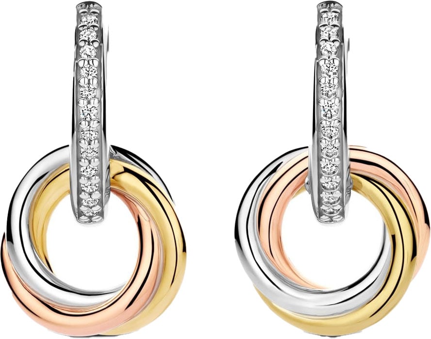 Ti Sento Ti Sento Oorbellen 7857ZT Zilver met Tri-Color met Zirkonia Divers