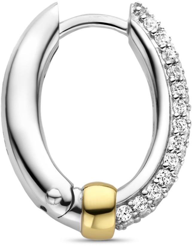 Ti Sento Ti Sento oorbellen 7921ZY oorringen ingezet met zirkonia’s en verguld middenstuk Zilver