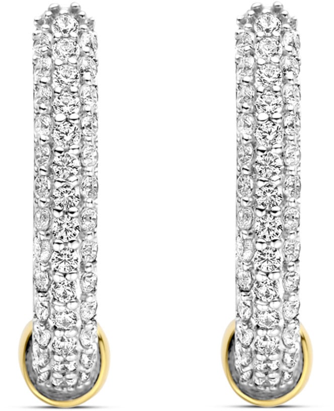 Ti Sento Ti Sento oorbellen 7921ZY oorringen ingezet met zirkonia’s en verguld middenstuk Zilver