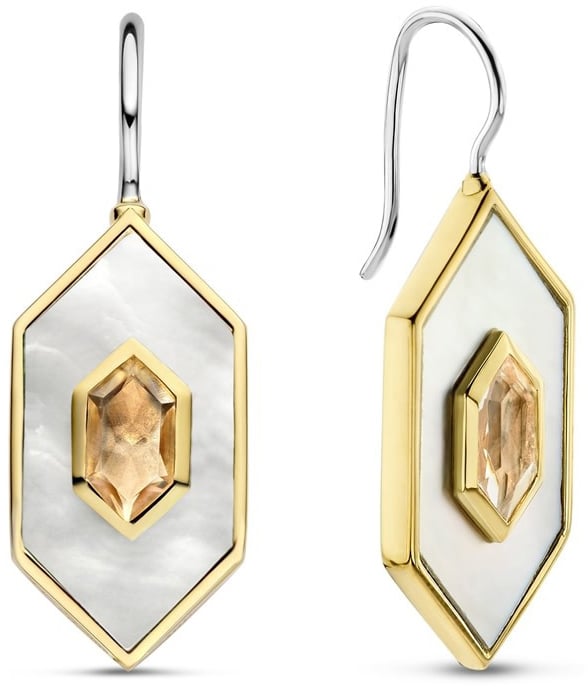 Ti Sento Ti Sento Oorbellen 7941MW Zilver Bi-color met Maansteen en Roze Zirkonia Goud