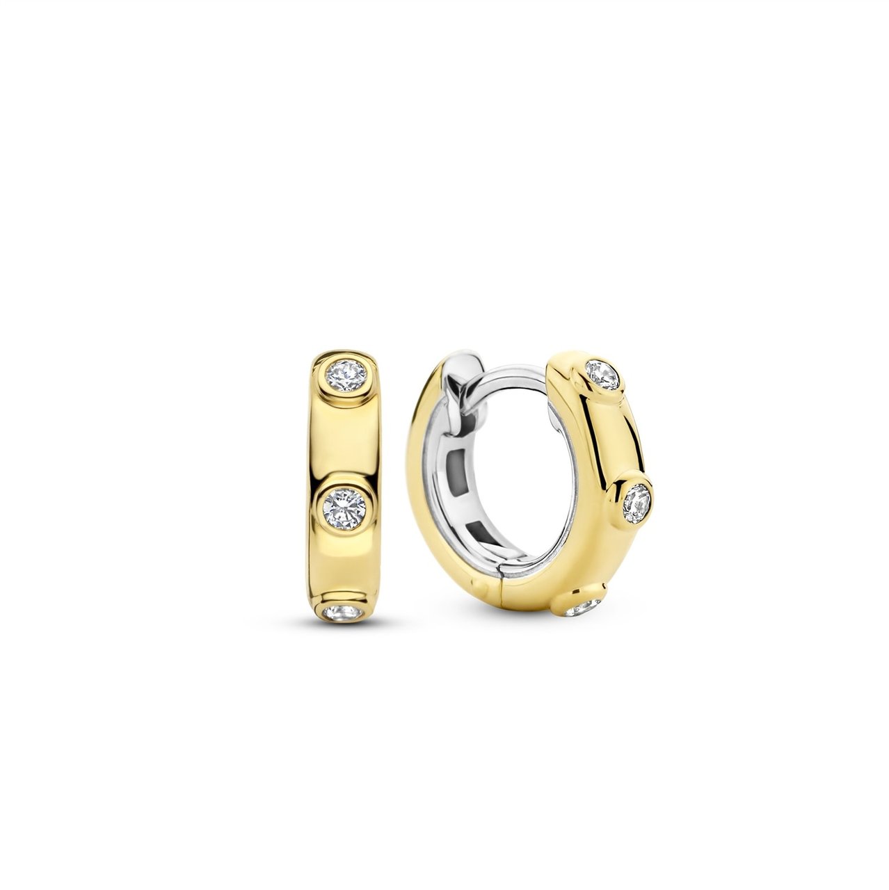 Ti Sento Ti Sento Oorbellen 7953ZY Zilver met Goude Plating en Zirkonia Goud