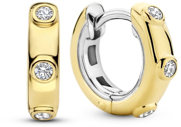 Ti Sento Ti Sento Oorbellen 7953ZY Zilver met Goude Plating en Zirkonia Goud