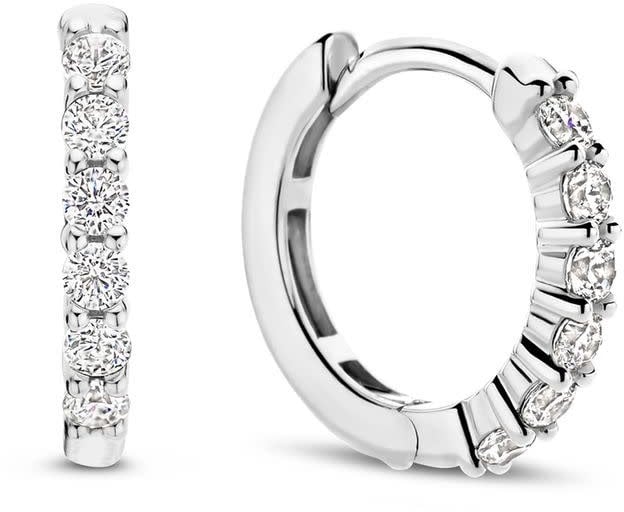 Ti Sento Ti Sento Oorbellen 7957ZI Zilver Gerhodineerd met Zirkonia 14mm Zilver