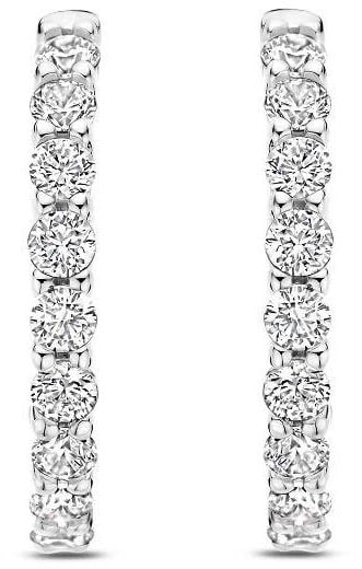 Ti Sento Ti Sento Oorbellen 7958ZI Zilver Gerhodineerd met Zirkonia 18mm Zilver