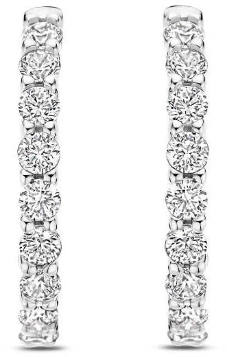 Ti Sento Ti Sento Oorbellen 7958ZI Zilver Gerhodineerd met Zirkonia 18mm Zilver